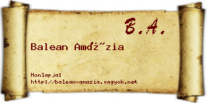 Balean Amázia névjegykártya